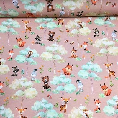 French Terry digital | Baby Waldtiere | Beige Sand